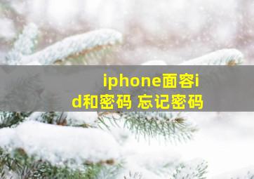 iphone面容id和密码 忘记密码